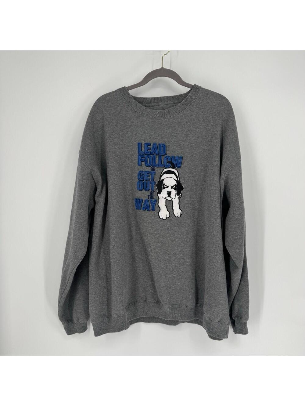 Vintage 90s Y2k Big Dogs sweatshirt mens 2x gray pullover crewneck cotton casual